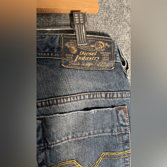 Diesel Men’s 33x32 Jeans Safado Regular Slim Straight Distressed Denim Blue - Picture 8 of 11